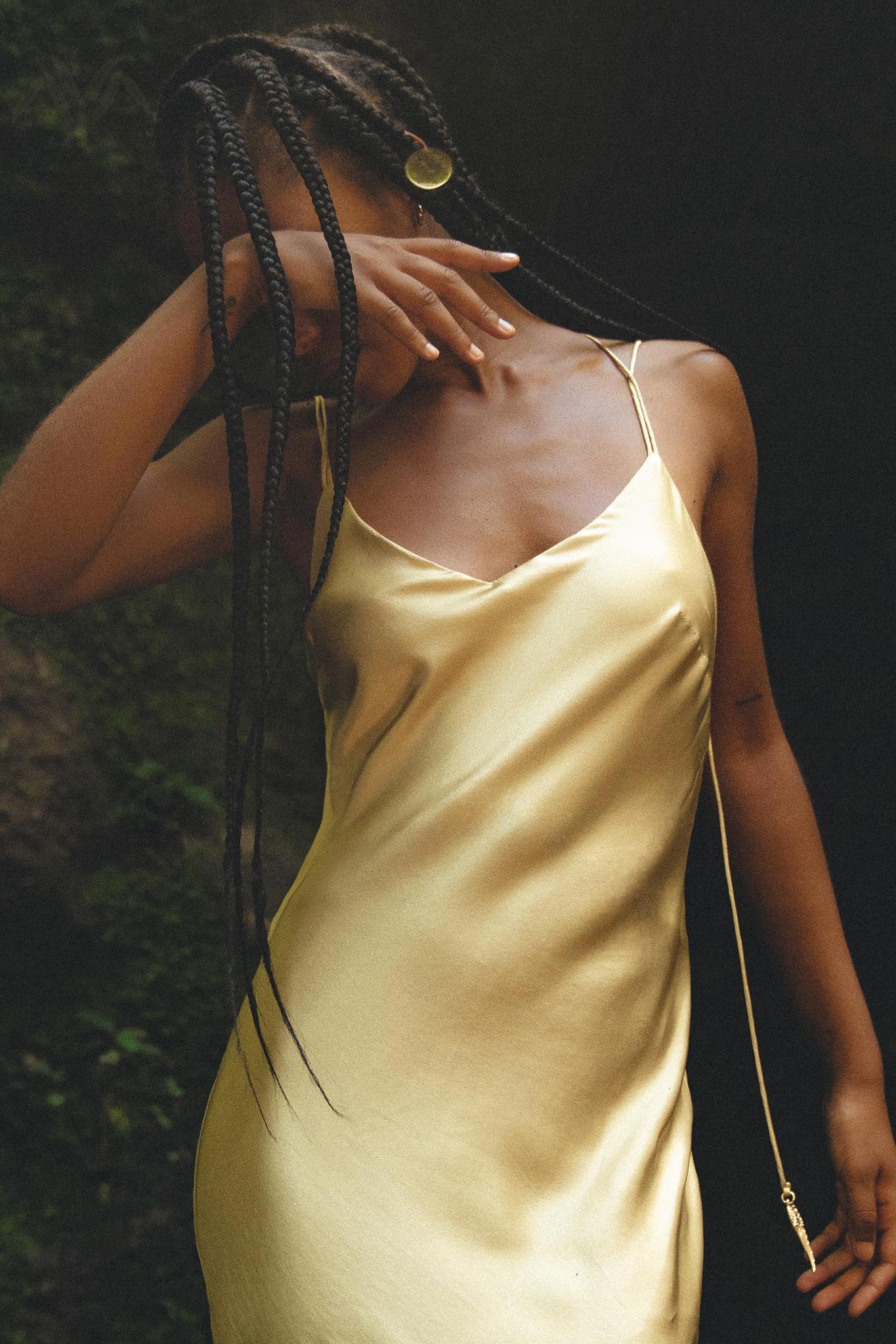 Golden Silk Slip Dress, Natural Silk Boho Dress Women, Silk Long Maxi Dress - AYA Sacred Wear