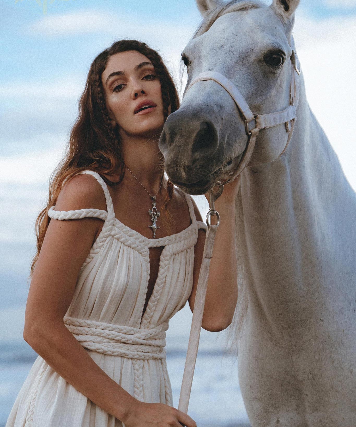 Off-White Greek Goddess Boho Wedding Dress by AYA Sacred Wear