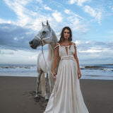Off-White Greek Goddess Boho Wedding Dress by AYA Sacred Wear
