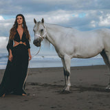 Black Organic Wedding Boho Dress for Women • Goddess Dress by AYA Sacred Wear