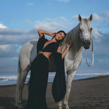 Black Organic Wedding Boho Dress for Women • Goddess Dress by AYA Sacred Wear