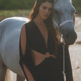 Black Organic Wedding Boho Dress for Women • Goddess Dress by AYA Sacred Wear