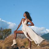 Greek Goddess Dress, Simple Wedding Dress, Organic Cotton Bridesmaid Dress - AYA sacred wear