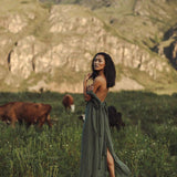 Green Nomad Spirit Dress (Adjustable size, multiway dress) - AYA Sacred Wear
