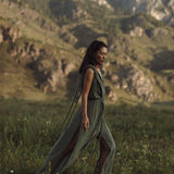 Green Nomad Spirit Dress (Adjustable size, multiway dress) - AYA Sacred Wear