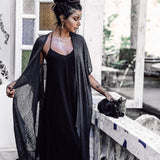 Grey Boho Kimono Cover Up, Boho Bamboo Mantle - AYA Sacred Wear