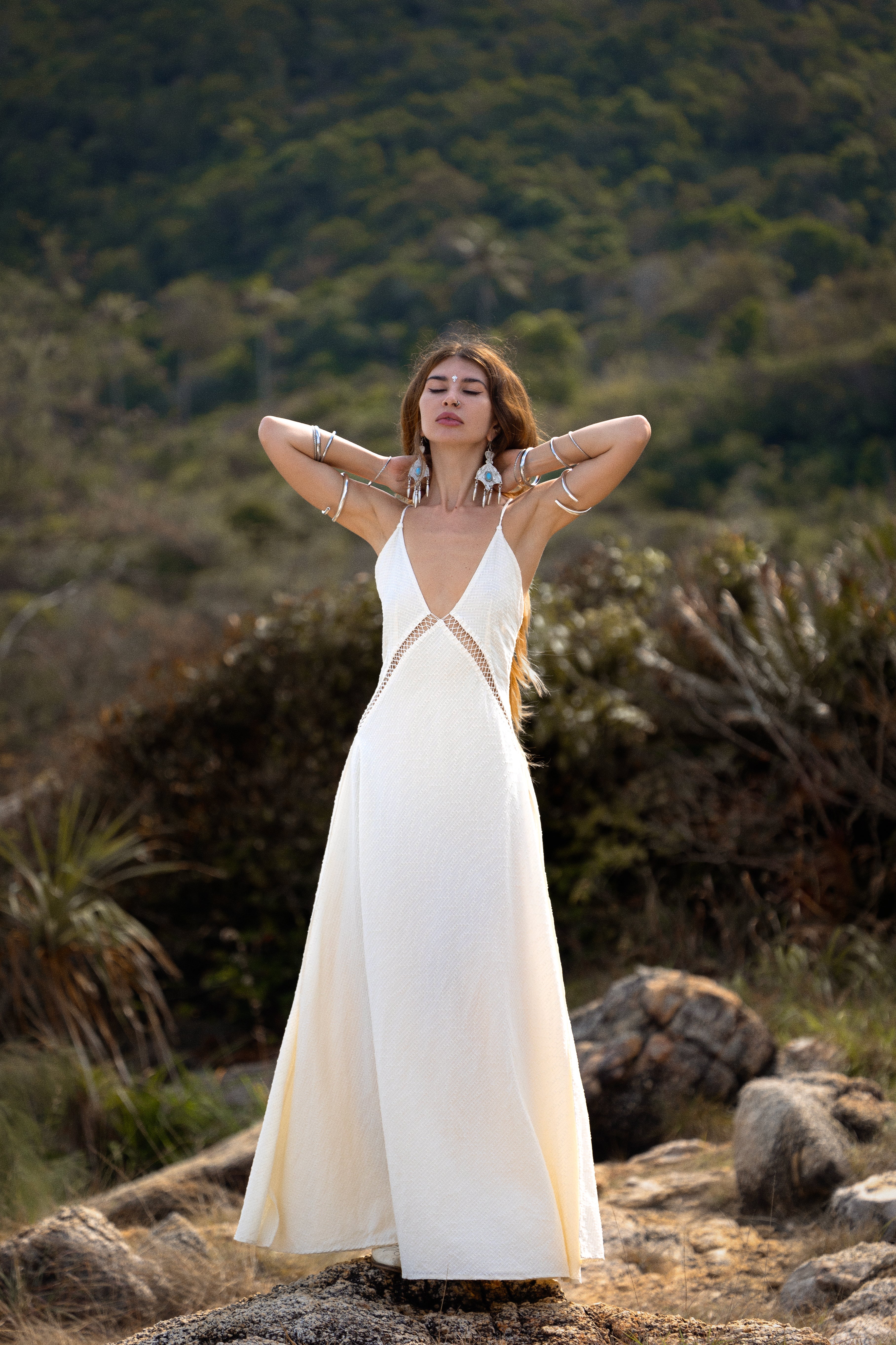 Dhara Loom Dress in off white Colour — Photo 1