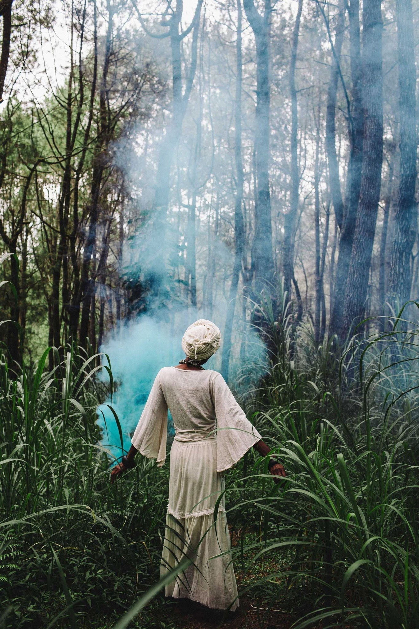 Off-White Long Boho Skirt with Pockets - AYA Sacred Wear