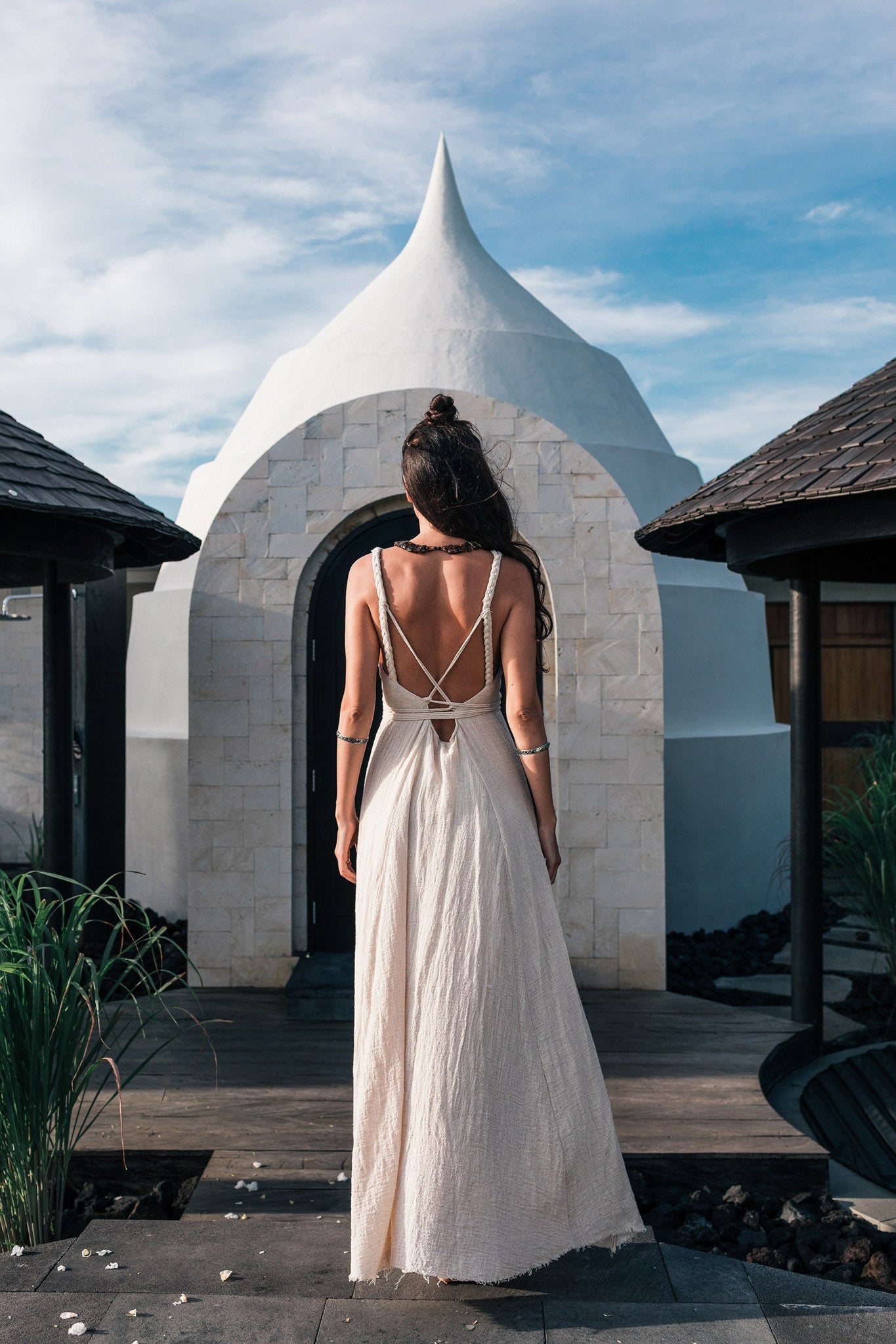 Organic Hand Loomed Boho Simple Wedding Dress - AYA Sacred Wear