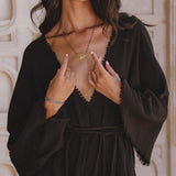 Black Asymmetrical Mini Jumpsuit – Perfect Bohemian Style for Beach Cocktails, Made of Homespun Raw Cotton.