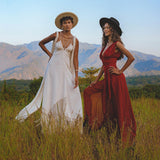 Elegant Backless Evening Overall: This charming jumpsuit features a striking backless design, radiating confidence and style. Made with eco-friendly peace silk cotton fabric, it offers a comfortable fit and a stunning silhouette.