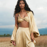 Apsara Bra in Inka Gold – Pure Silk Transformable - AYA Sacred Wear