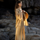 Apsara Kimono Blouse Inka Gold – Pure Silk Top for Women - AYA Sacred Wear