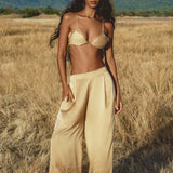 Apsara Pants Inka Gold – Pure Silk Flowy Pants - AYA Sacred Wear