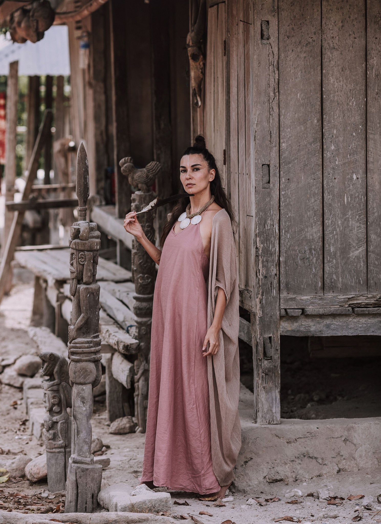 Bamboo Net Boho Kimono Cover - up - AYA Sacred Wear