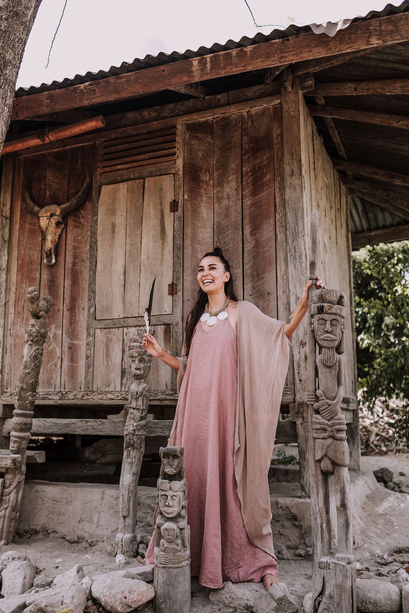 Bamboo Net Boho Kimono Cover - up - AYA Sacred Wear