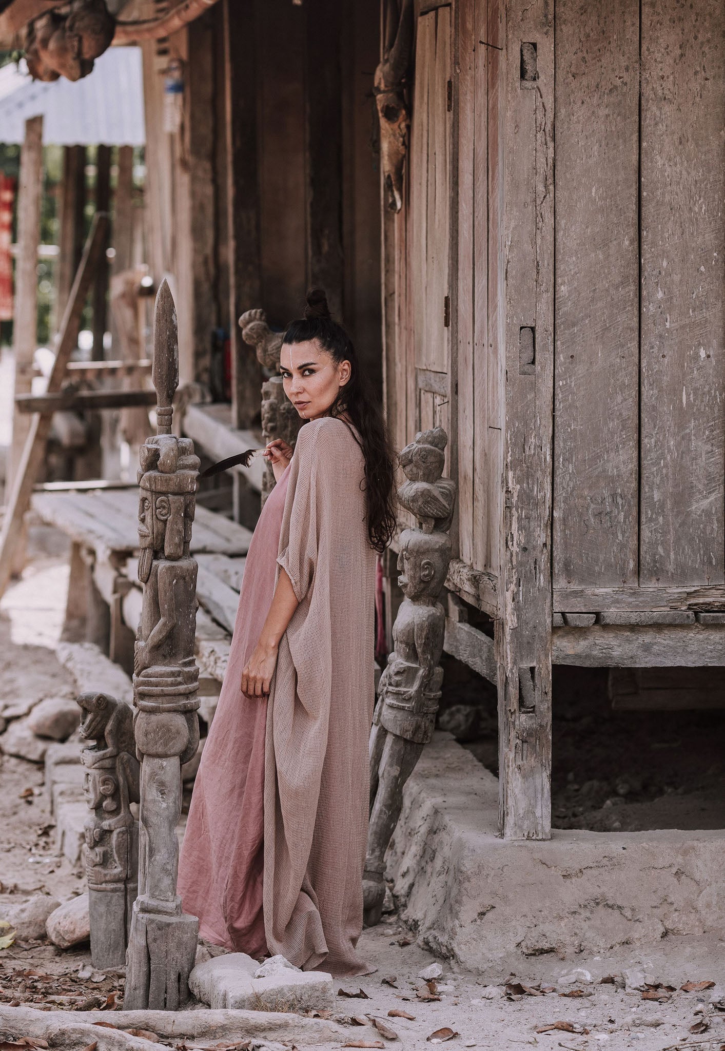 Bamboo Net Boho Kimono Cover - up - AYA Sacred Wear