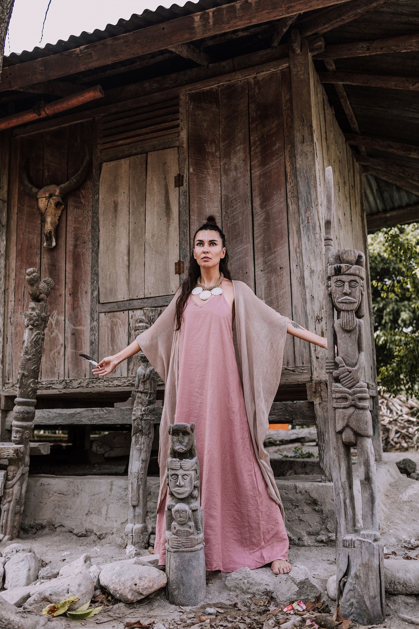 Bamboo Net Boho Kimono Cover - up - AYA Sacred Wear