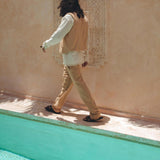 Beige Hand Embroidered Vest for Men - AYA Sacred Wear