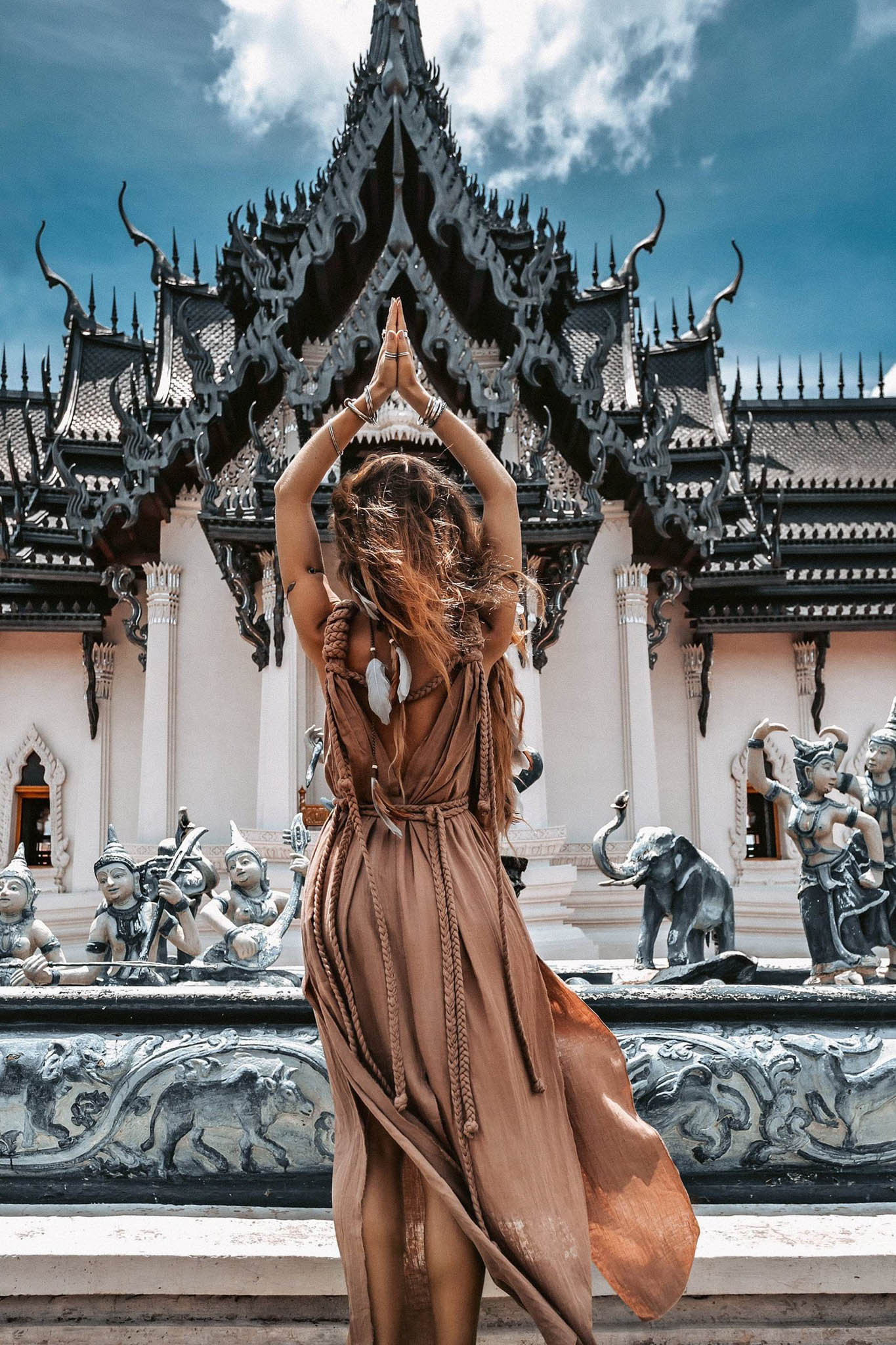 Beige Nomad Spirit Dress (Adjustable size, multiway dress) - AYA Sacred Wear
