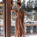 Beige Nomad Spirit Dress (Adjustable size, multiway dress) - AYA Sacred Wear