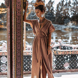 Beige Nomad Spirit Dress (Adjustable size, multiway dress) - AYA Sacred Wear