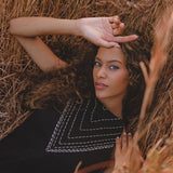 Black Bhakti Dress • Boho Ring Bells Dress • Minimalist Cocktail Dress • Handmade dress - AYA Sacred Wear