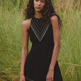 Black Bhakti Dress • Boho Ring Bells Dress • Minimalist Cocktail Dress • Handmade dress - AYA Sacred Wear