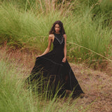 Black Bhakti Dress • Boho Ring Bells Dress • Minimalist Cocktail Dress • Handmade dress - AYA Sacred Wear