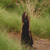 Black Bhakti Dress • Boho Ring Bells Dress • Minimalist Cocktail Dress • Handmade dress - AYA Sacred Wear