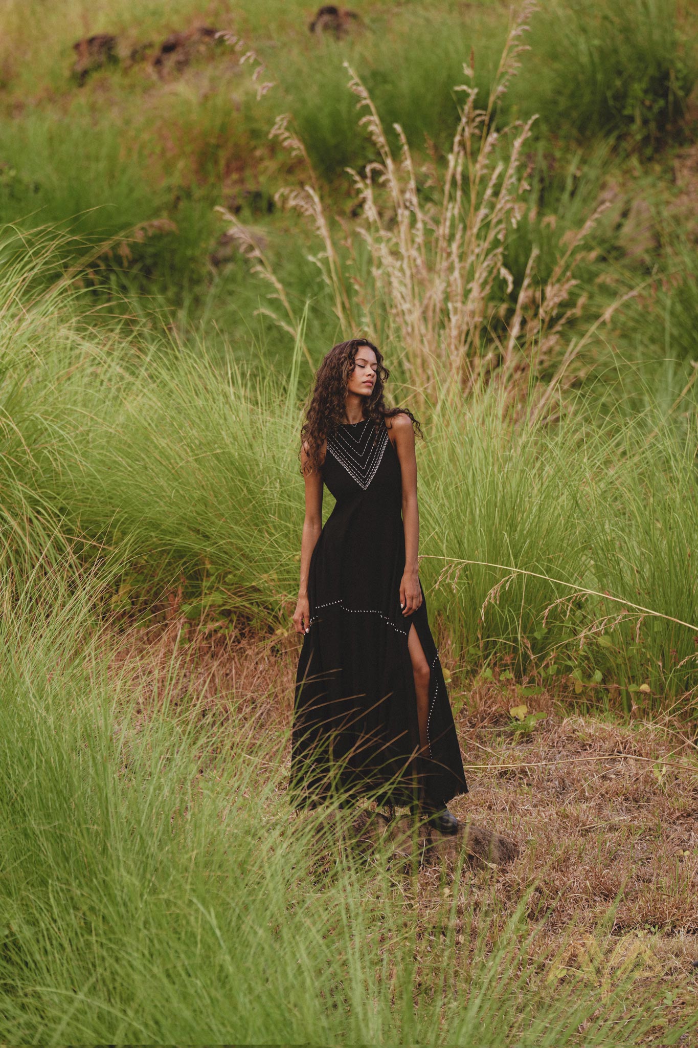 Black Bhakti Dress • Boho Ring Bells Dress • Minimalist Cocktail Dress • Handmade dress - AYA Sacred Wear