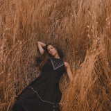 Black Bhakti Dress • Boho Ring Bells Dress • Minimalist Cocktail Dress • Handmade dress - AYA Sacred Wear