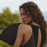 Black Bhakti Dress • Boho Ring Bells Dress • Minimalist Cocktail Dress • Handmade dress - AYA Sacred Wear