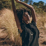 Black Bohemian Top with Tassels Sides - AYA Sacred Wear