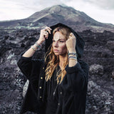 Black Boho Asymmetrical Jacket with Hood - AYA Sacred Wear