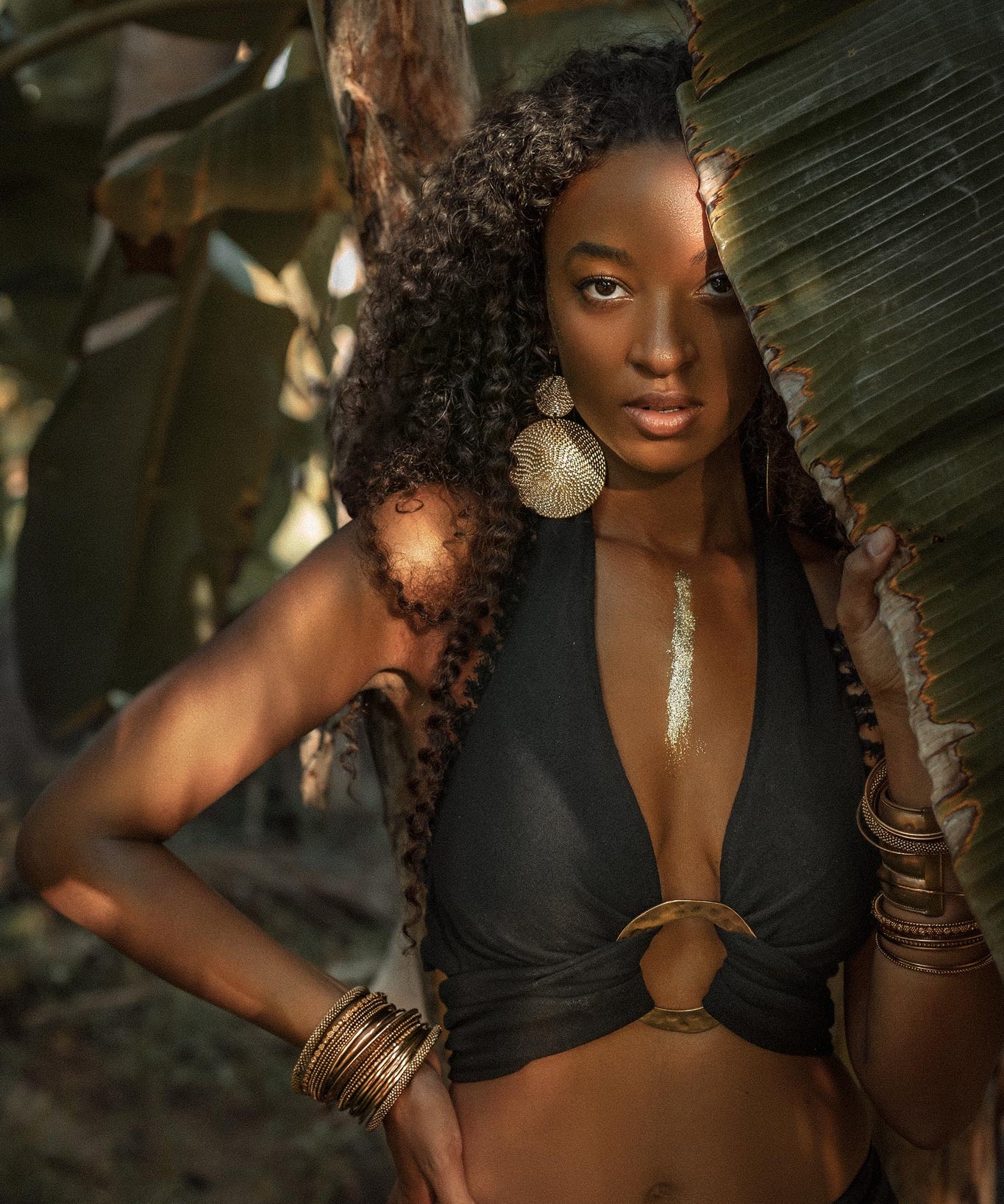 Black Boho Crop Top • Bohemian Top with Handmade Knots - AYA Sacred Wear