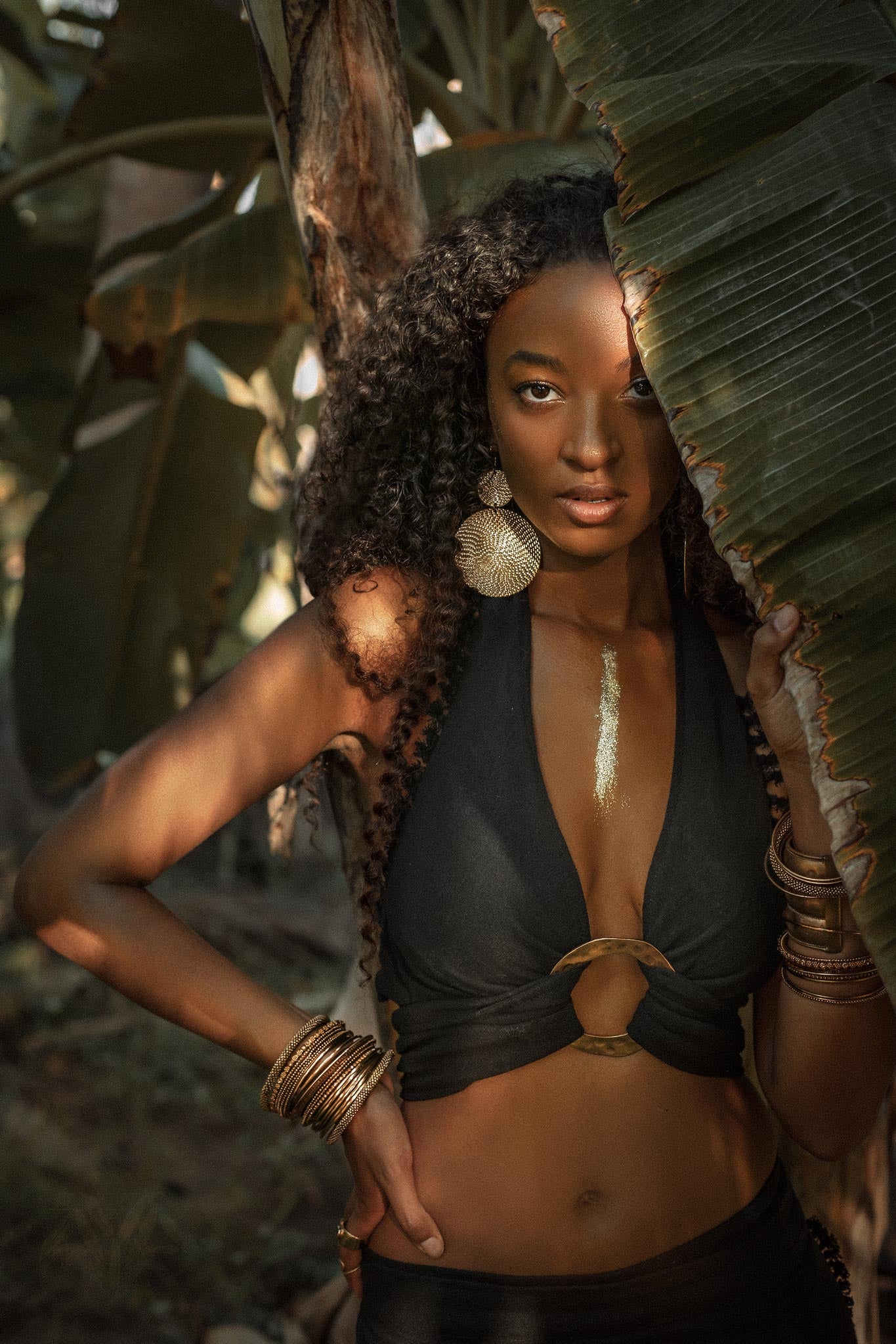 Black Boho Crop Top • Bohemian Top with Handmade Knots - AYA Sacred Wear