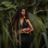 Black Boho Crop Top • Bohemian Top with Handmade Knots - AYA Sacred Wear