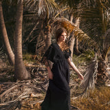 Black Boho Dress • Boho Goddess Dress • Maxi Bridesmaid Dress - AYA Sacred Wear