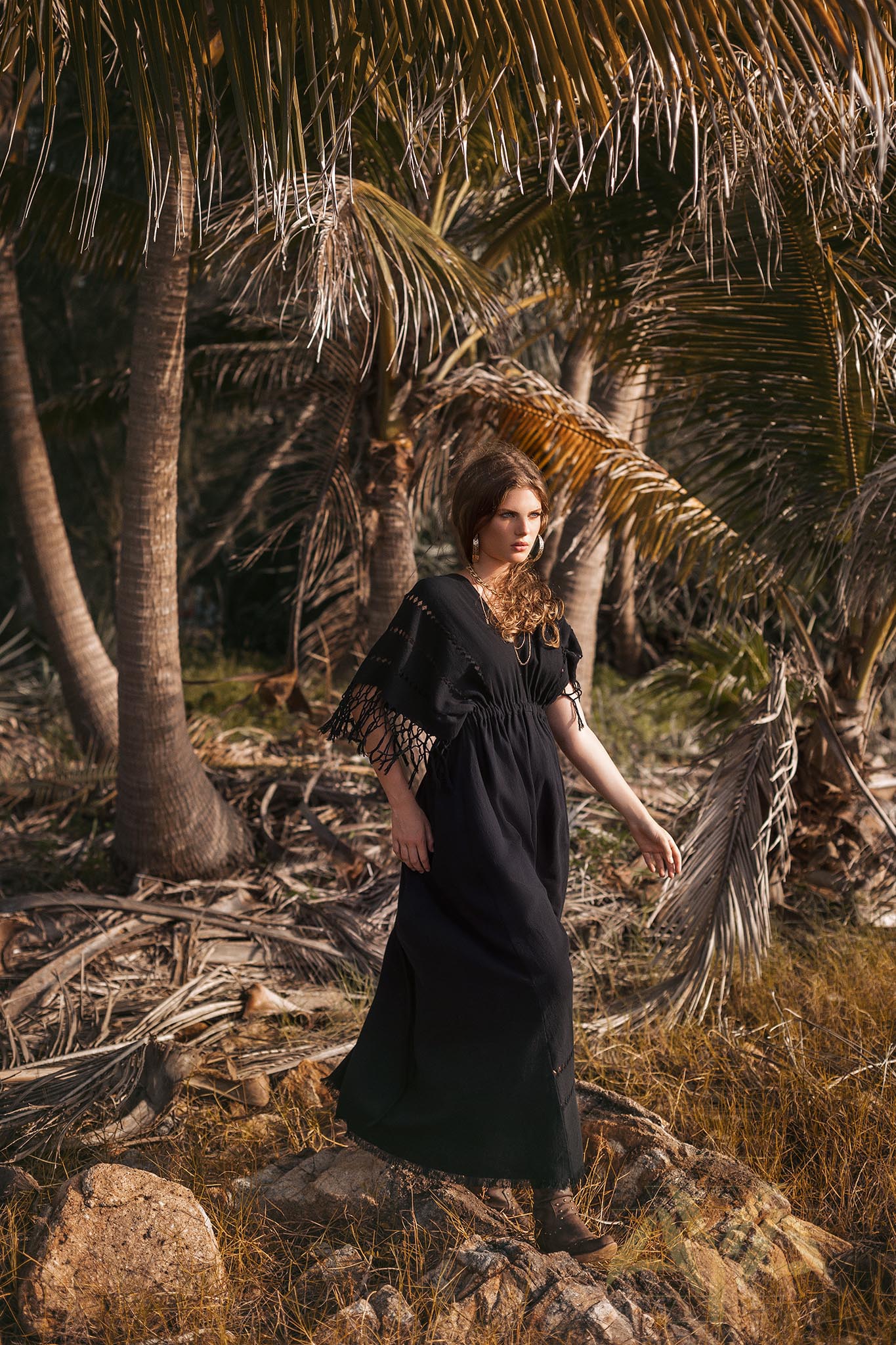 Black Boho Dress • Boho Goddess Dress • Maxi Bridesmaid Dress - AYA Sacred Wear