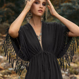 Black Boho Dress • Boho Goddess Dress • Maxi Bridesmaid Dress - AYA Sacred Wear