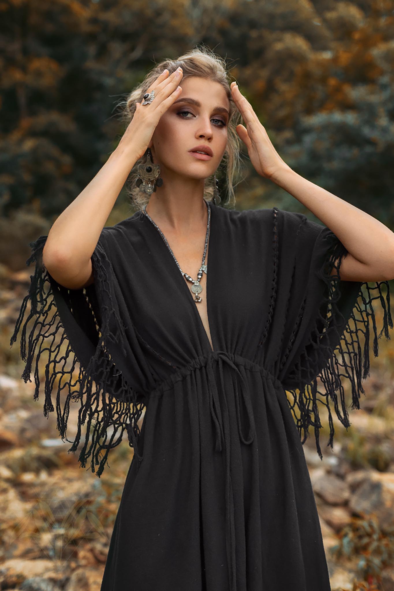 Black Boho Dress • Boho Goddess Dress • Maxi Bridesmaid Dress - AYA Sacred Wear