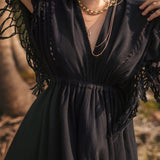 Black Boho Dress • Boho Goddess Dress • Maxi Bridesmaid Dress - AYA Sacred Wear