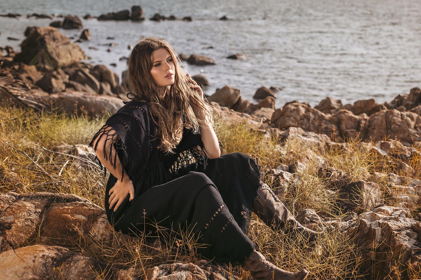 Black Boho Dress • Boho Goddess Dress • Maxi Bridesmaid Dress - AYA Sacred Wear