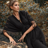 Black Boho Dress • Boho Goddess Dress • Maxi Bridesmaid Dress - AYA Sacred Wear