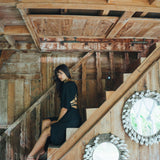 Black Boho Dress with Open Back • Organic Cotton Dress - AYA Sacred Wear