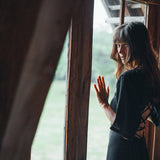 Black Boho Dress with Open Back • Organic Cotton Dress - AYA Sacred Wear
