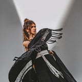 Black Boho Fringe Shawl • Cotton Scarf • Organic Sustainable Shawl - AYA Sacred Wear
