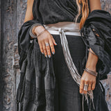 Black Boho Fringe Shawl • Cotton Scarf • Organic Sustainable Shawl - AYA Sacred Wear