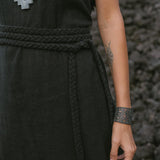 Black Casual Dream Wrap Dress Open Back High Slit Dress - AYA Sacred Wear